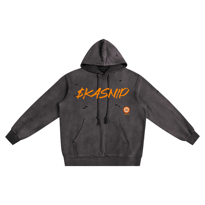 "Quantitative Trader" Heavyweight Pure Cotton Hand-Frayed Monkey Washed Hoodie