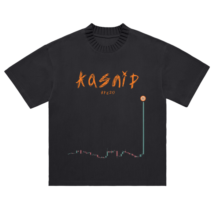 "God Candle" Heavyweight Knitted Round Neck T-Shirt - 305 GSM