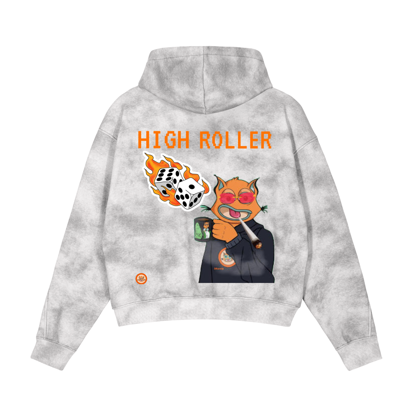 "High Roller" Dirty Washed Boxy Zip-up Fleece Hoodie - 410 GSM