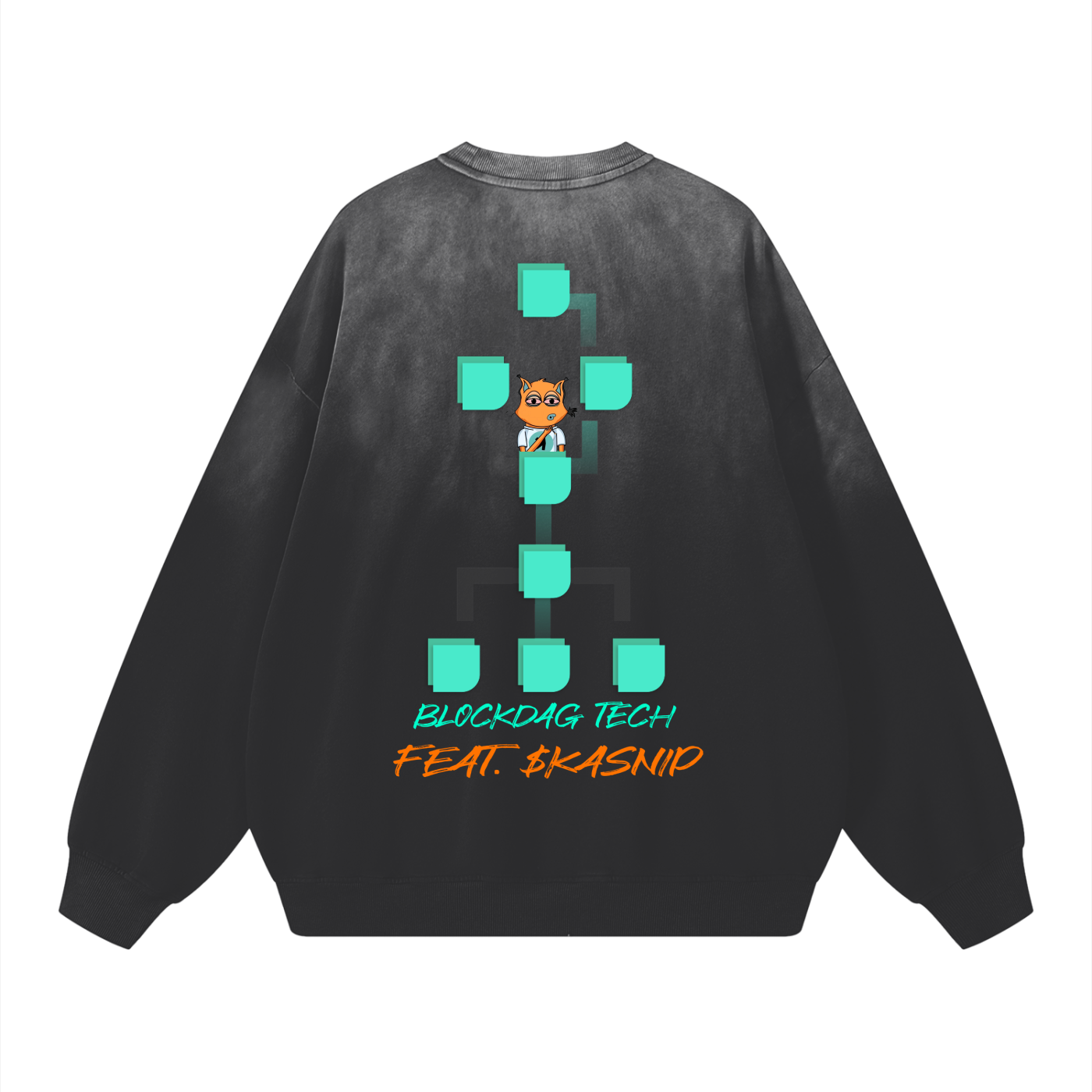 "KASnip Tech" Effortless Athleisure Pure Cotton Handcrafted Monkey Wash Drop-Shoulder Sweatshirt - 350 GSM