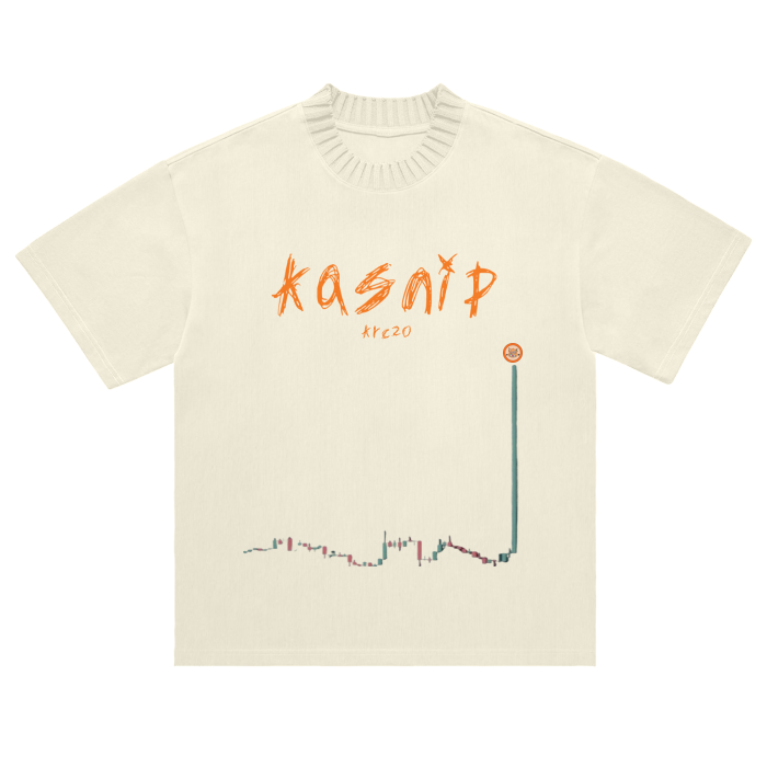 "God Candle" Heavyweight Knitted Round Neck T-Shirt - 305 GSM