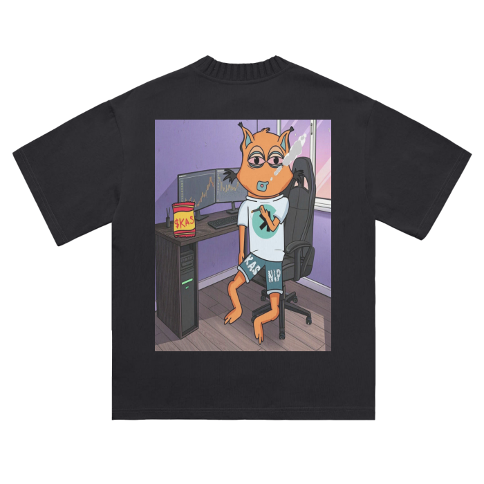 "God Candle" Heavyweight Knitted Round Neck T-Shirt - 305 GSM