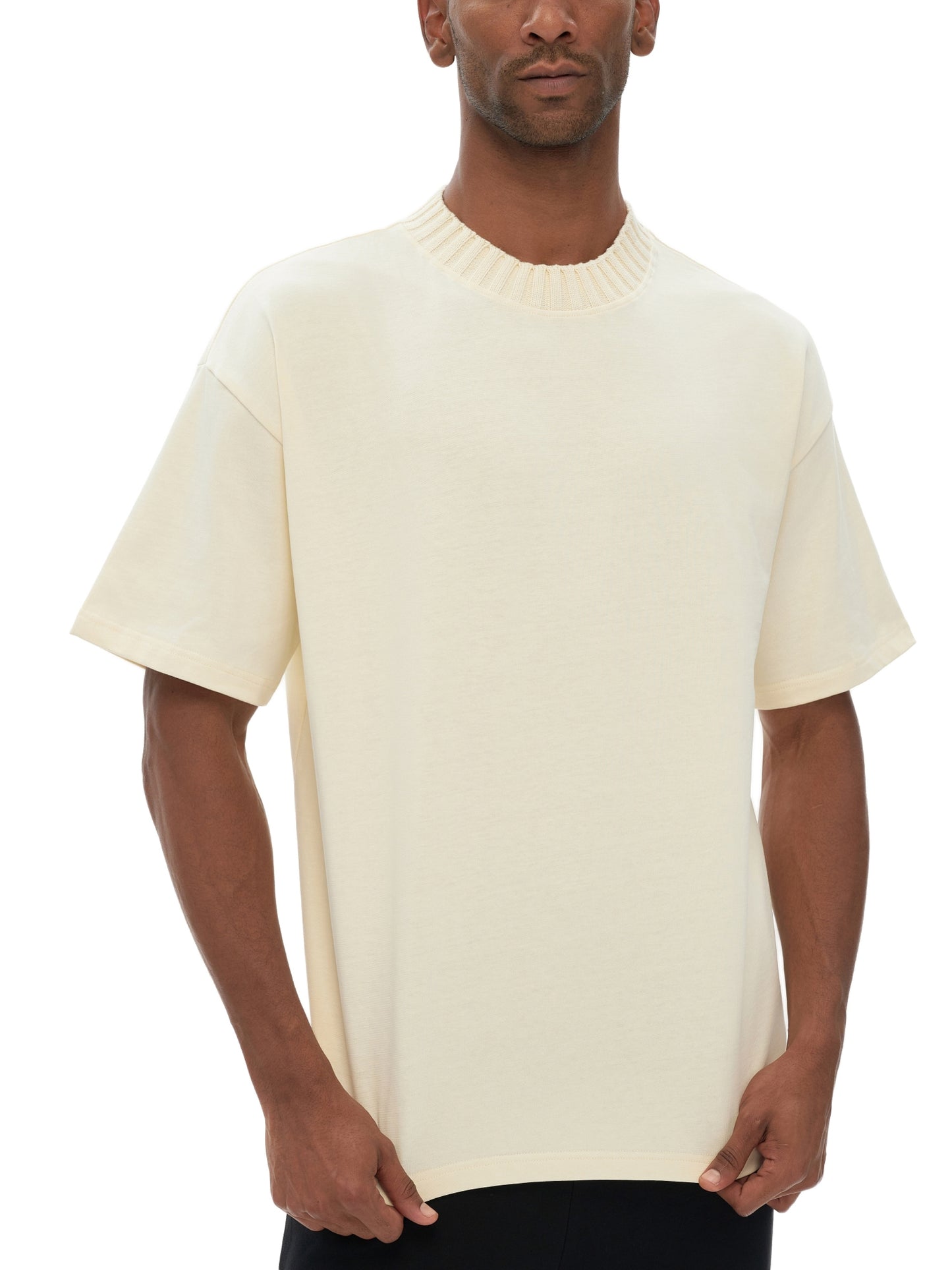 "God Candle" Heavyweight Knitted Round Neck T-Shirt - 305 GSM