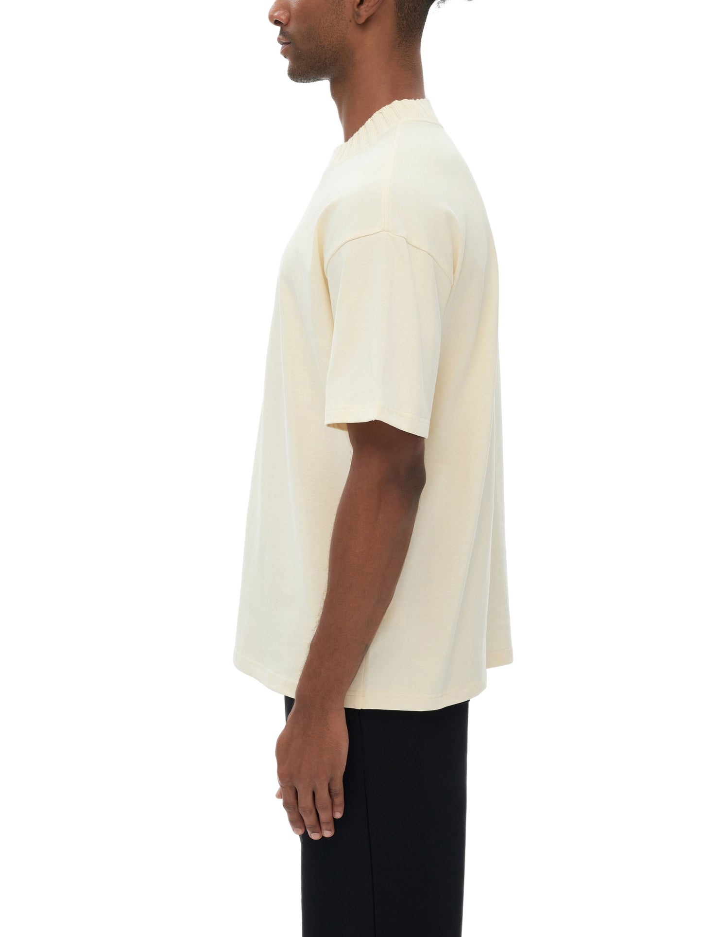 "God Candle" Heavyweight Knitted Round Neck T-Shirt - 305 GSM