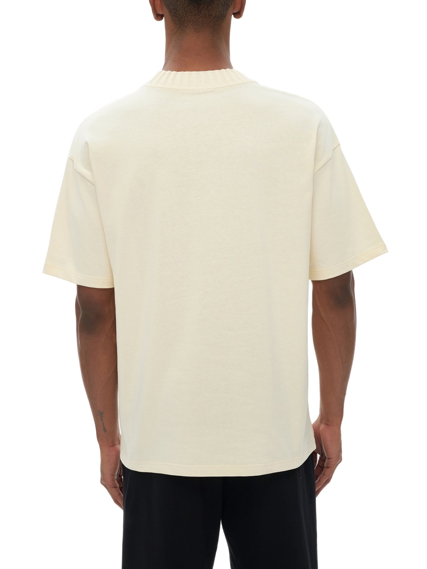 "God Candle" Heavyweight Knitted Round Neck T-Shirt - 305 GSM