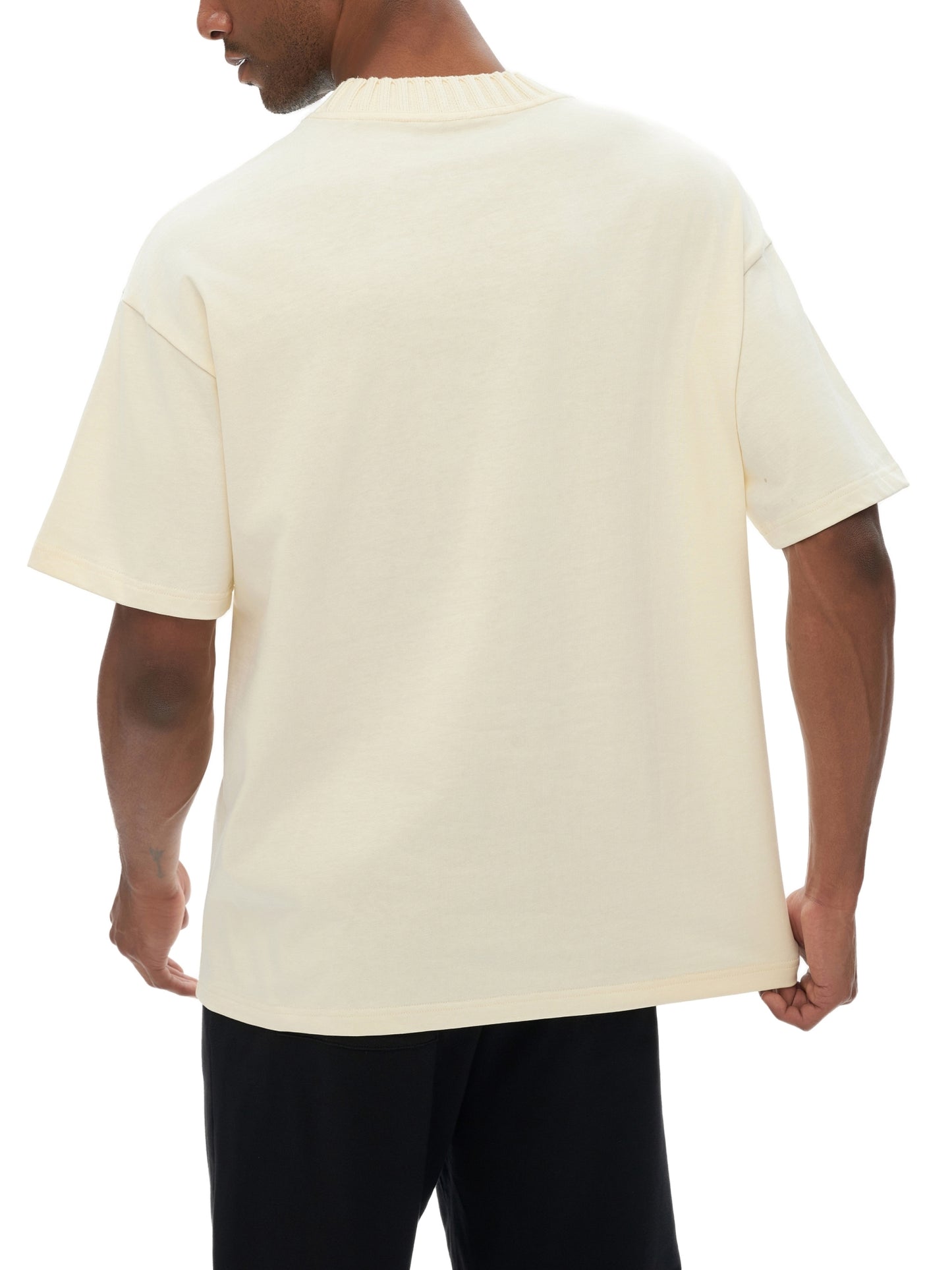 "God Candle" Heavyweight Knitted Round Neck T-Shirt - 305 GSM