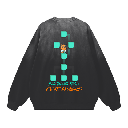 "KASnip Tech" Effortless Athleisure Pure Cotton Handcrafted Monkey Wash Drop-Shoulder Sweatshirt - 350 GSM