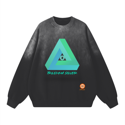 "KASnip Tech" Effortless Athleisure Pure Cotton Handcrafted Monkey Wash Drop-Shoulder Sweatshirt - 350 GSM